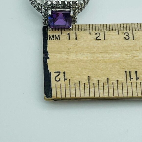 Blue Sapphire Ring Sterling Silver Accented with Rhinestones Size 7 & 3/4 - Picture 9 of 9